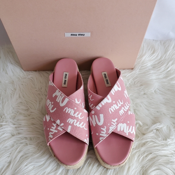 USED Miu Miu Espadrilles - Picture 1 of 6
